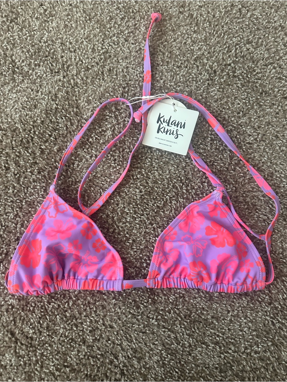 Kulani Kinis Pink & Coral Floral Swim Top
